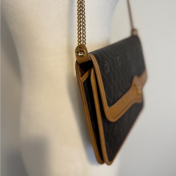 SOLD - Authentic Christan Dior Black and Brown Chain Shoulder Bag - Picture 6 of 11